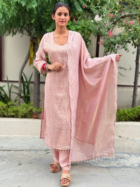 PURE RUSHIAN PESTAL SHADES DESIGNER SUIT
