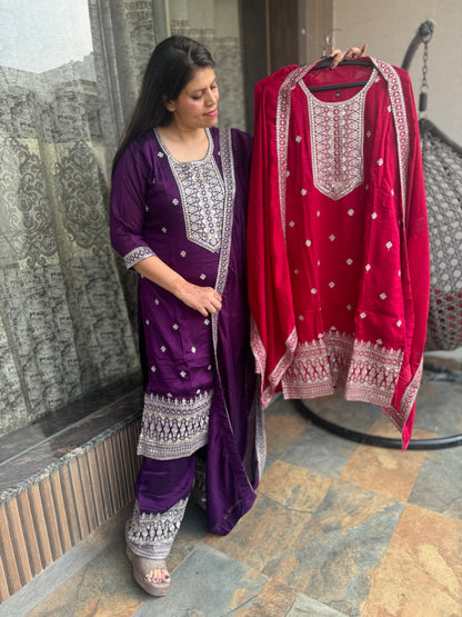 Chinon Heavy Embroidery Suit(Style No 1114)