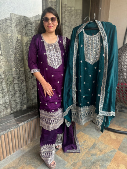 Chinon Heavy Embroidery Suit(Style No 1114)