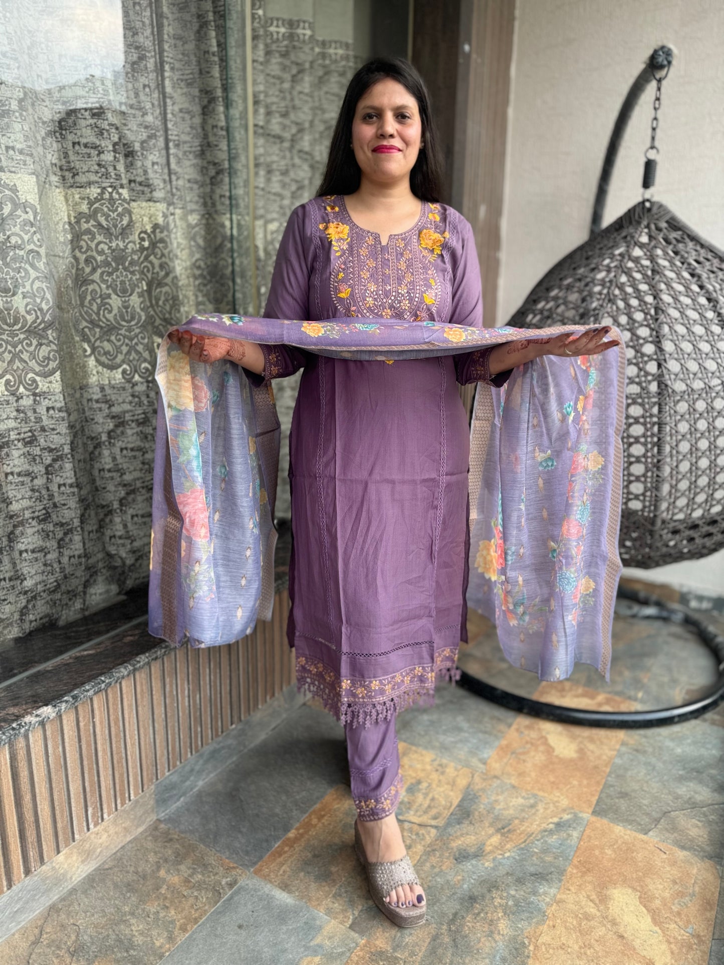 Party Wear Cotton Suit (Style No 1119)