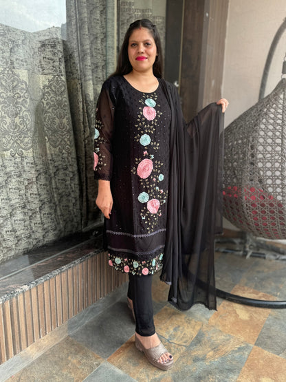 Pakistani Pearl Multi Embroided Suit (Style No 1120)