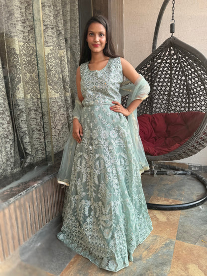 Green Mirror Lehnga (Style No 1008)