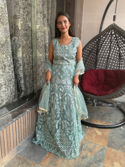 Green Mirror Lehnga (Style No 1008)