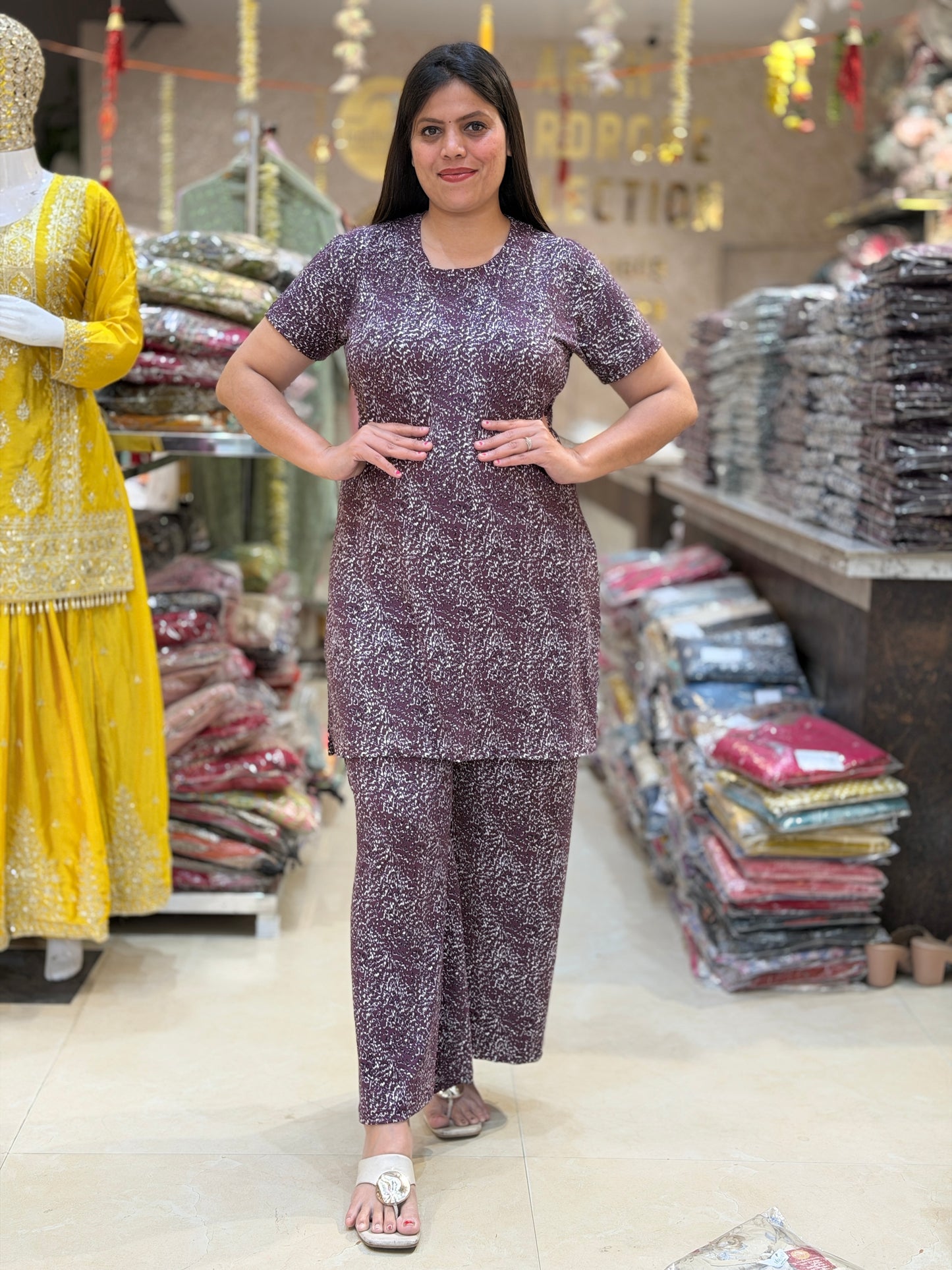 INDIPEHNAWA PREMIUM NIGHT SUITS WITH LOOSE PLAZO