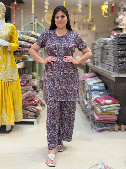 INDIPEHNAWA PREMIUM NIGHT SUITS WITH LOOSE PLAZO