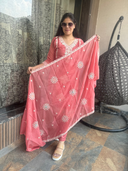 Organza Pink Suit (Style No 1123)