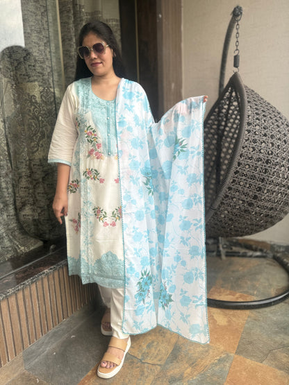 Floral Embroidery Suit (Style No 1126)