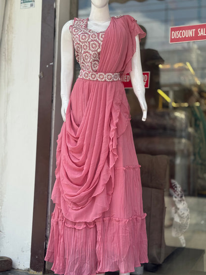 Lehenga Style Drape Saree – Glamorous Pre-Stitched Perfection