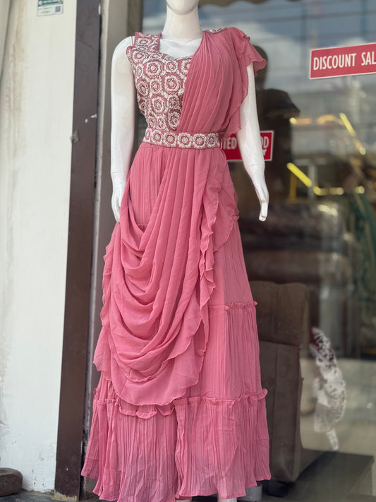 Lehenga Style Drape Saree – Glamorous Pre-Stitched Perfection