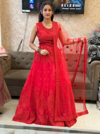 RED WEDDING WEAR LEHENGA