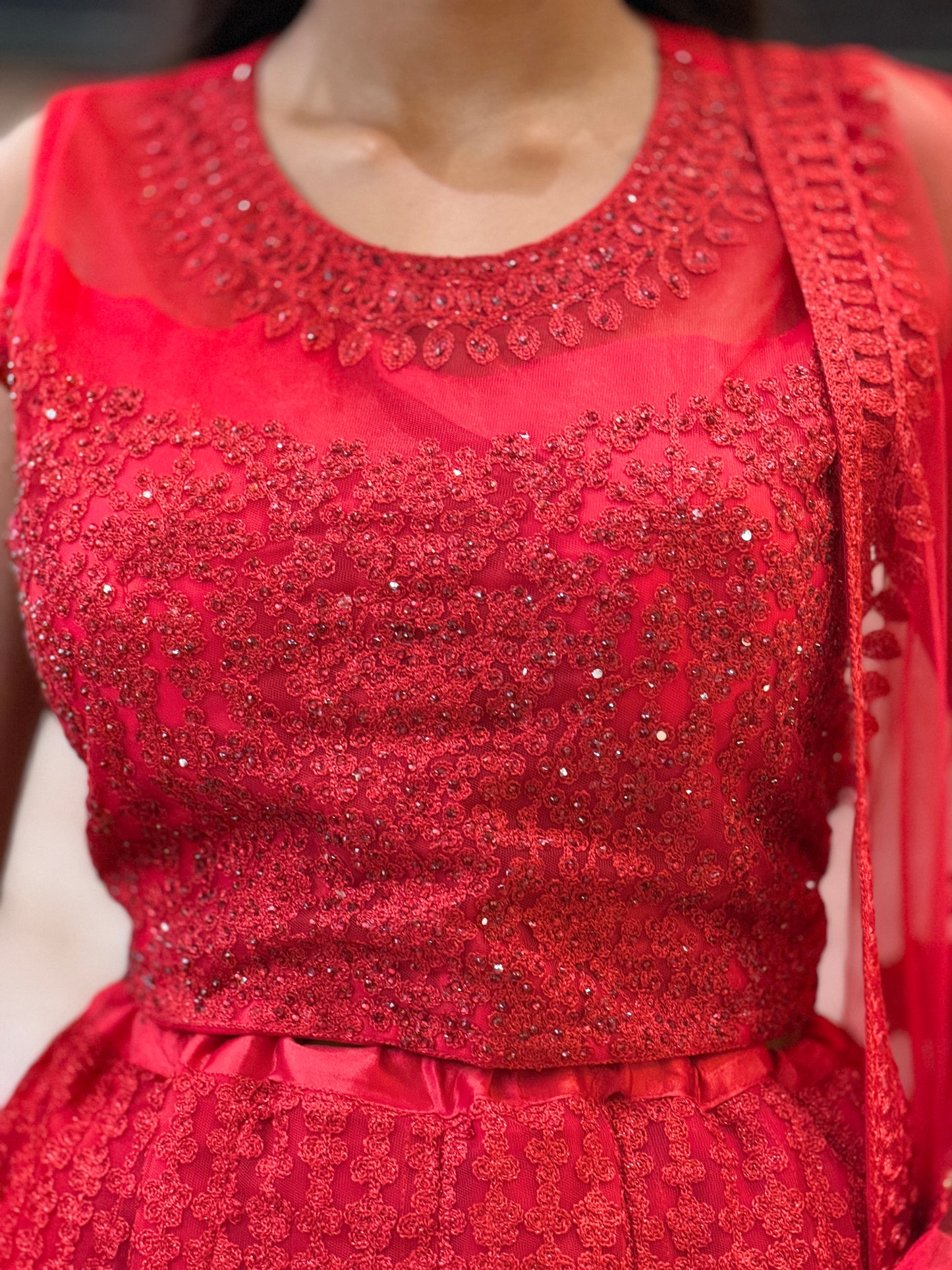 RED WEDDING WEAR LEHENGA
