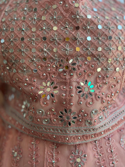 BABY PINK MIRROR LEHENGA