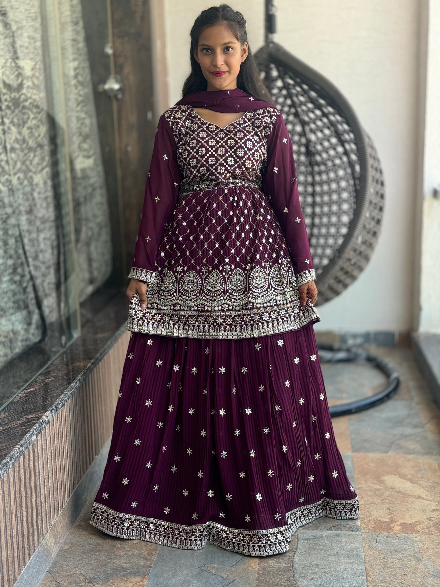 INDIPEHNAWA HEAVY GEORGETTE LEHNGA
