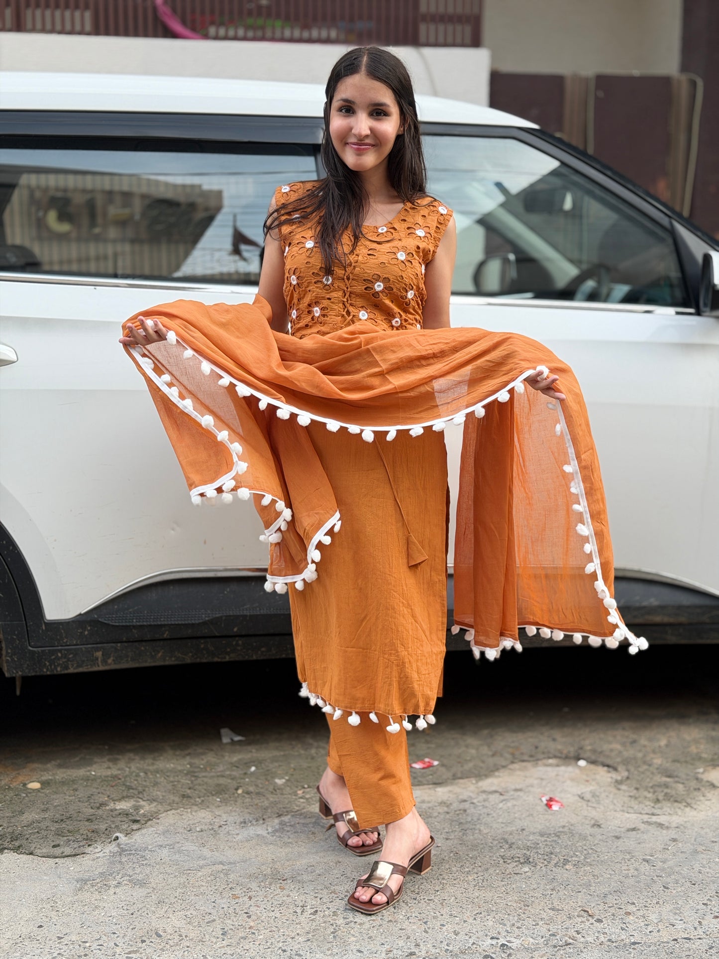 CHIKEN HAKUBA PURE COTTON WHITE LADDU WORK SUIT