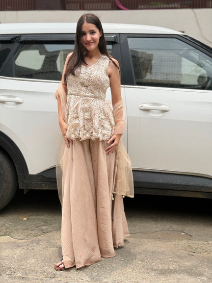 IVORY PEARL WORK PARTY WEAR DRESS