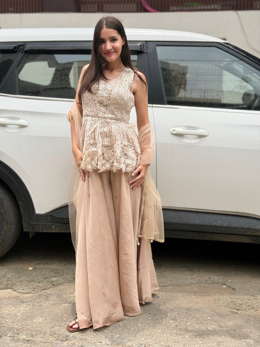 IVORY PEARL WORK PARTY WEAR DRESS