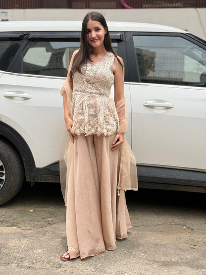 IVORY PEARL WORK PARTY WEAR DRESS