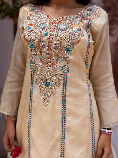 IVORY BLUE LINE PEMPLUM DESIGN FULL FLAIR JAFFA