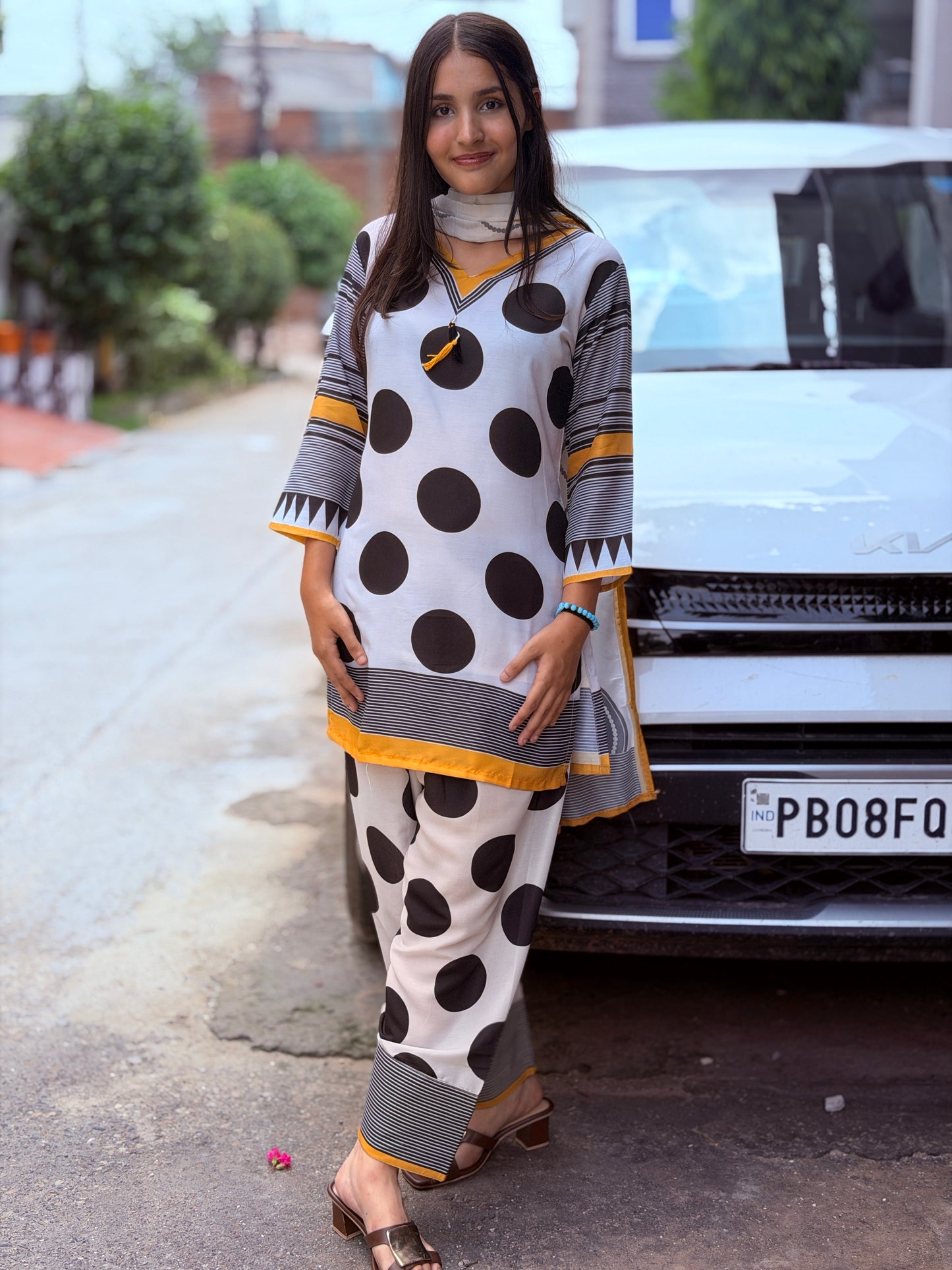 INSTA VIRAL POLKA DOT FARSHI SALWAR SUIT