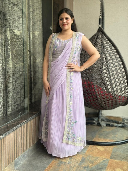 INDIPEHNAWA INDO-WESTREN 3 PIECE LEHNGA CUM SAREE