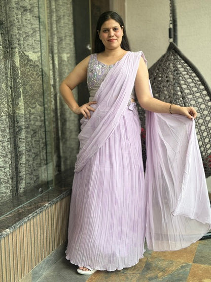 INDIPEHNAWA INDO-WESTREN 3 PIECE LEHNGA CUM SAREE