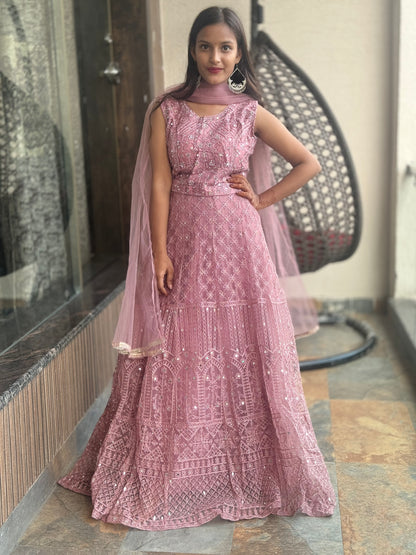 INDIPEHNAWA MIRROR WORK LEHNGA