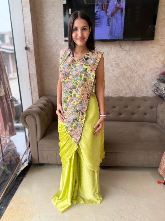 PREMIUM MULTI COLOUR PEARL WORK DESIGN SAREE
