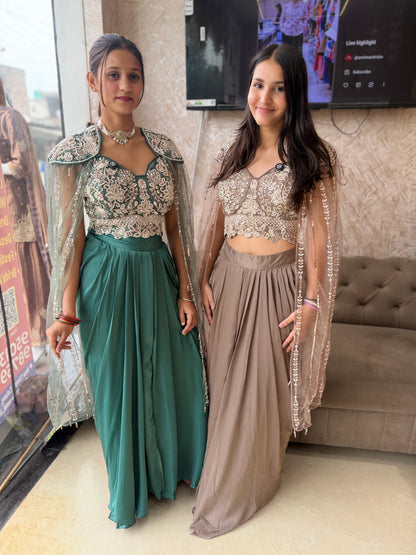 BEAUTIFUL DESIGN SHORT TOP WITH DESIGNER SKIRT DRESS
