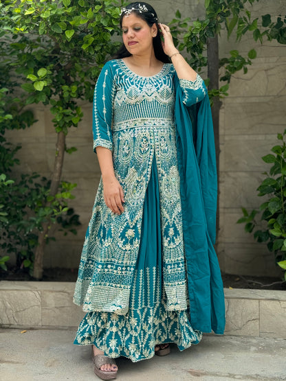 DESIGNER FRONT CUT ANARKALI 3 PIECE SUIT – Arsh Wardrobe Collection