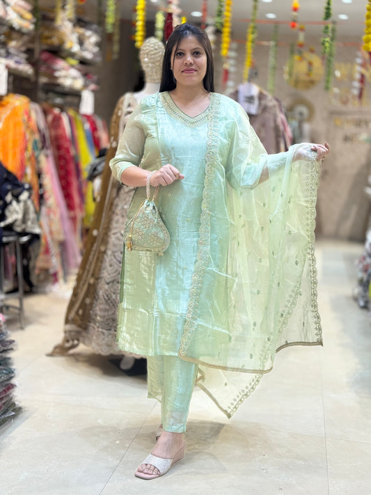 GLASS TISSUE STRAIGHT PREMIUM SUIT WITH SLING BY INDIPEHNAWA