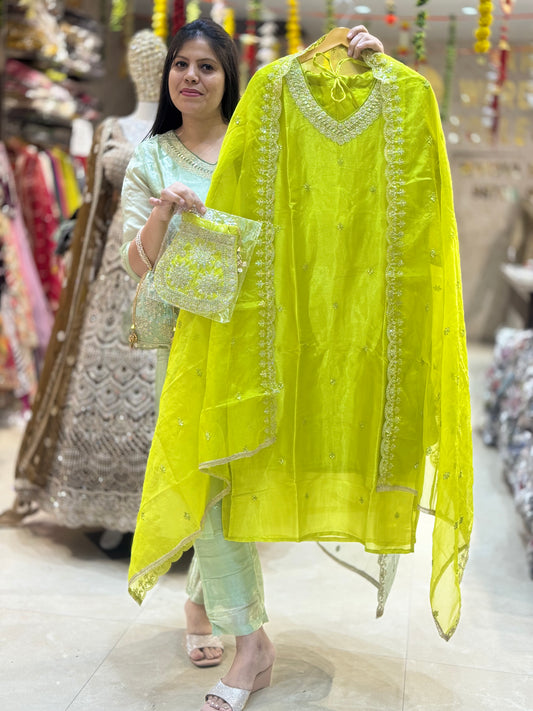 GLASS TISSUE STRAIGHT PREMIUM SUIT WITH SLING BY INDIPEHNAWA
