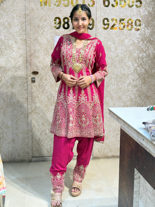 PEARL WORK PEMPLUM DESIGN FARSHI SALWAR SUIT