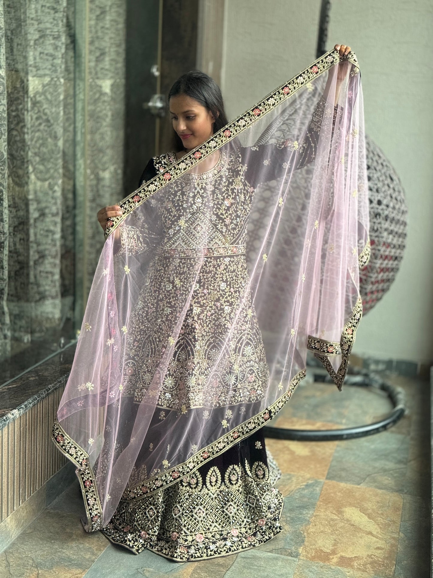 INDIPEHNAWA PREMIUM BRIDAL PAMPLUM LEHNGA