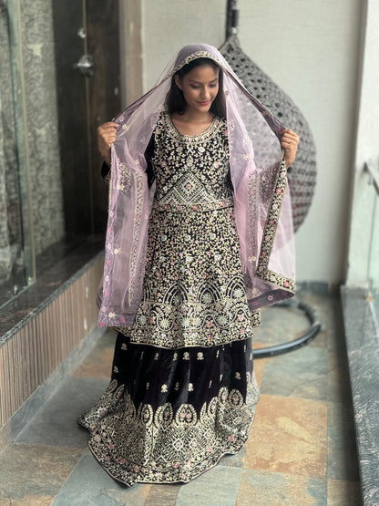 INDIPEHNAWA PREMIUM BRIDAL PAMPLUM LEHNGA