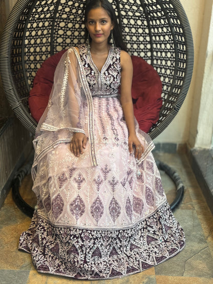 PREMIUM DOUBLE SHADE MIRROR LEHNGA