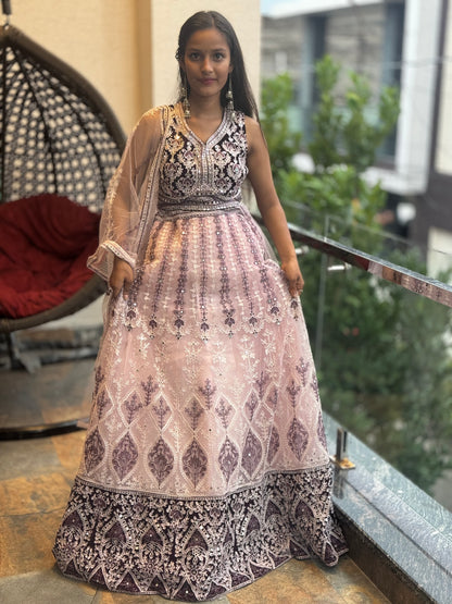 PREMIUM DOUBLE SHADE MIRROR LEHNGA