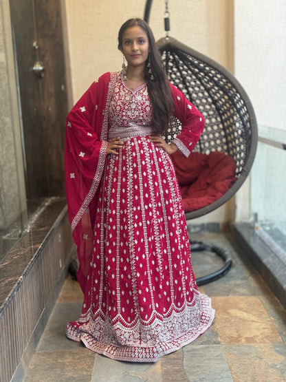 INDIPEHNAWA BEAUTIFUL HOT PINK LEHNGA