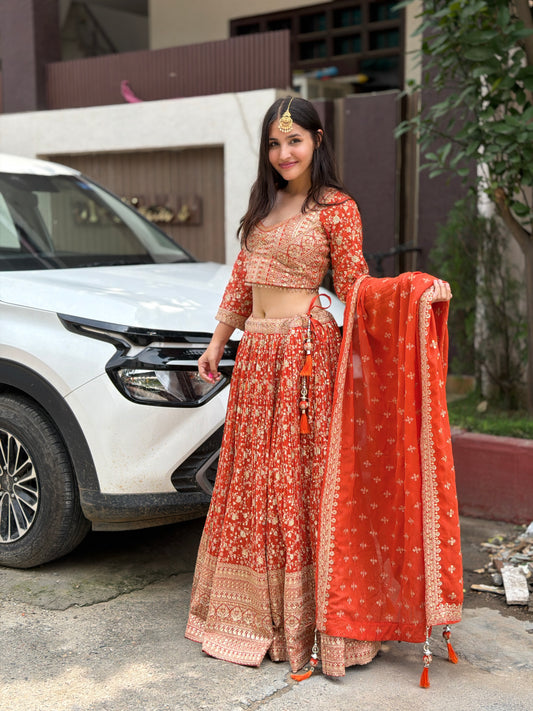 ORANGE ROYAL LEHENGA