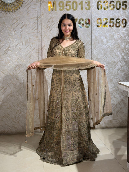 Golden Glam Front Cut Lehenga