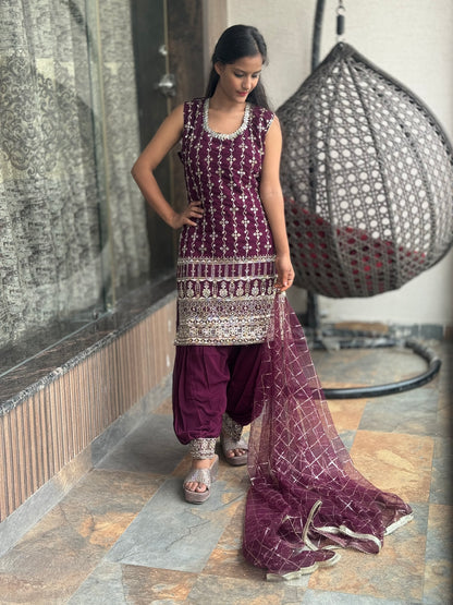 HEAVY GOLDEN WORK GEORGETTE PATHANI SALWAR SUIT