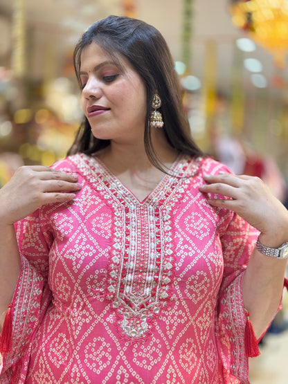 Dual-Toned Luxury Kaftan in Pure Crepe BY INDIPEHNAWA