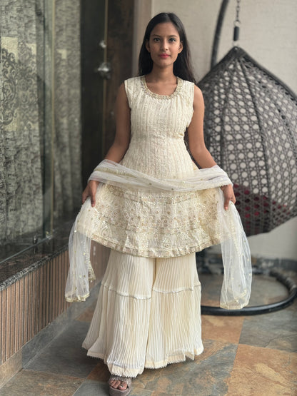 LUKHNAVI HEAVY PEPLUM SHARARA