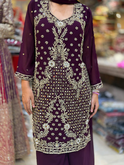 Elegant Heavy Cut Dana Work Party Wear Suit for Wedding Occasions | Indipehnawa