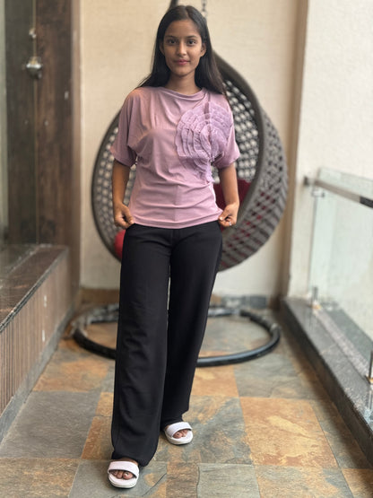 Stylish 3D Organza Flower Top – Elegant Women's Fashion | Arsh Wardrobe Collection