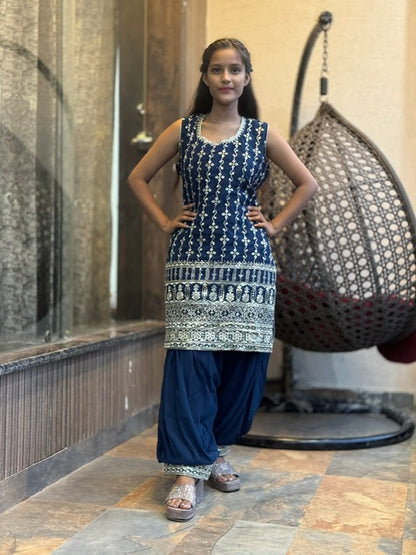 HEAVY GOLDEN WORK GEORGETTE PATHANI SALWAR SUIT