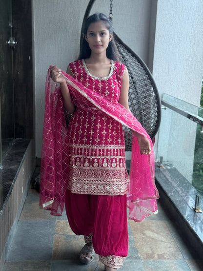 HEAVY GOLDEN WORK GEORGETTE PATHANI SALWAR SUIT