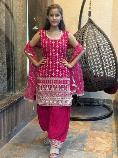 HEAVY GOLDEN WORK GEORGETTE PATHANI SALWAR SUIT