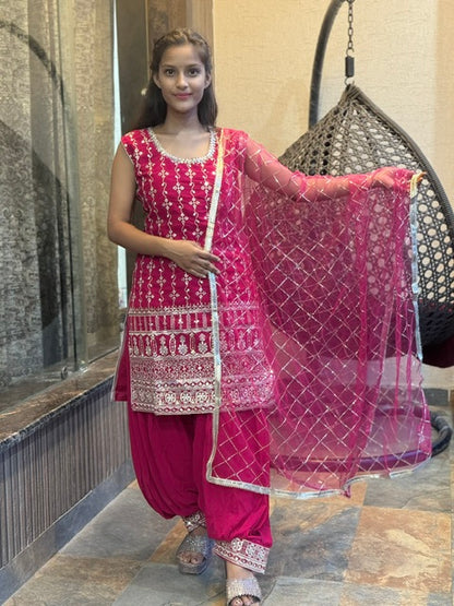 HEAVY GOLDEN WORK GEORGETTE PATHANI SALWAR SUIT