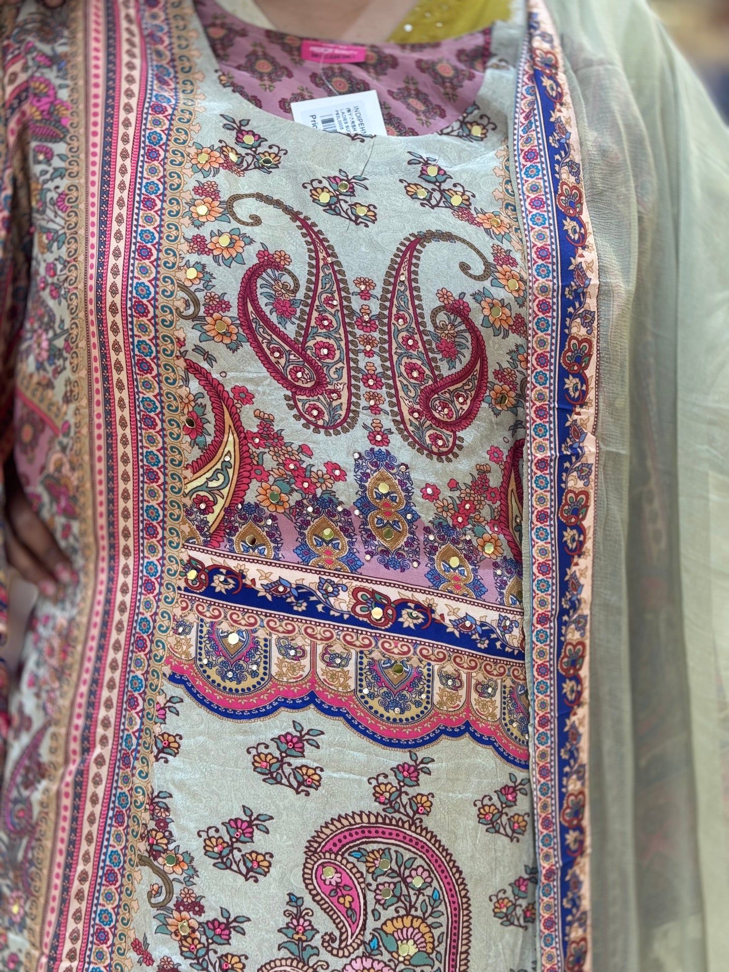 BEAUTIFULL STRAIGHT FIT PLAZO WITH FULL MIRROR WORK BY INDIPEHNAWA