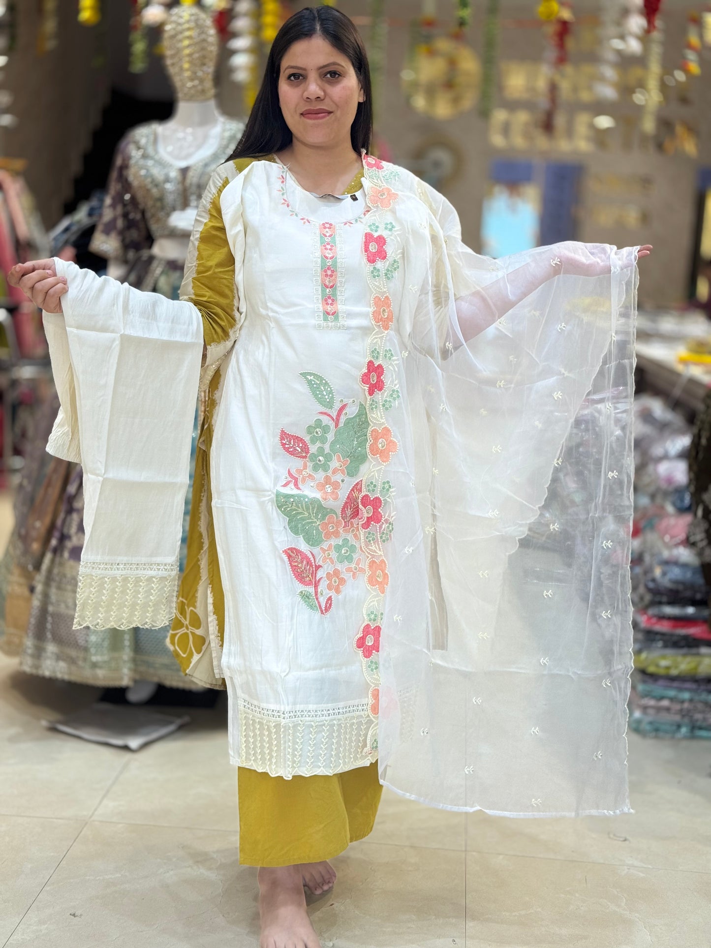 MODAL SILK WITH MULTI THREAD WORK